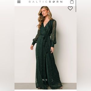 Abigail sparkle maxi gown, emerald